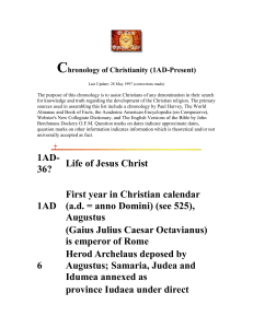 C hronology of Christianity (1AD-Present)