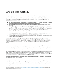When Is War Justified?