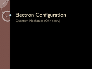Electron Configuration Quantum Mechanics (Ohh scary)