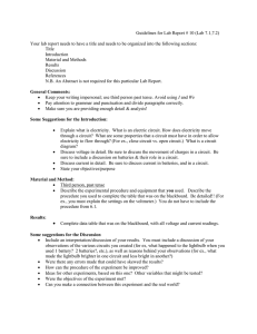 Guidelines for Lab Report # 10 (Lab 7.1,7.2)