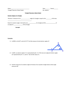 Name:_______________________________  Date:________  Period:_______ Triangle Theorems: Notes Packet