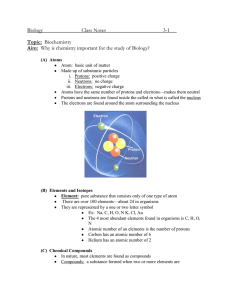 Biology  Class Notes 3-1