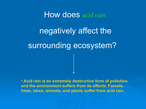 acid rain How does negatively affect the surrounding ecosystem?