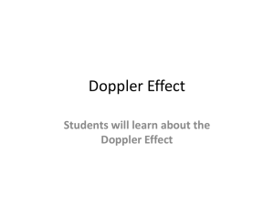 Doppler Effect Students will learn about the