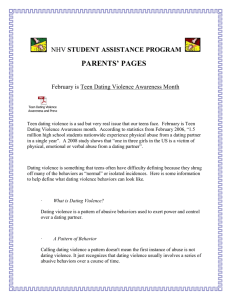 PARENTS’ PAGES STUDENT ASSISTANCE PROGRAM February is Teen Dating Violence Awareness Month