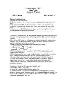 Physics  Time: 3 Hours Max. Marks: 70