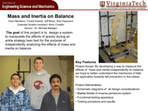 Mass and Inertia on Balance