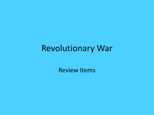 Revolutionary War Review Items