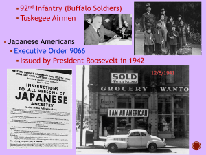 92 Infantry (Buffalo Soldiers) Tuskegee Airmen Issued by President Roosevelt in 1942