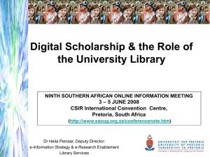 Digital Scholarship &amp; the Role of the University Library 3