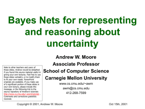 Bayes Nets for representing and reasoning about uncertainty Andrew W. Moore