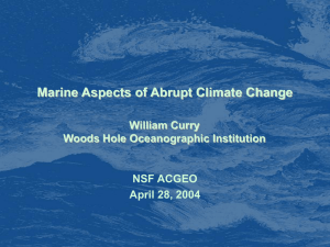 Marine Aspects of Abrupt Climate Change William Curry Woods Hole Oceanographic Institution