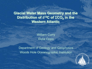 Glacial Water Mass Geometry and the Distribution of C of CO
