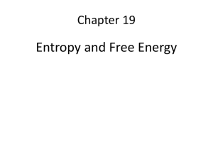 Entropy and Free Energy Chapter 19