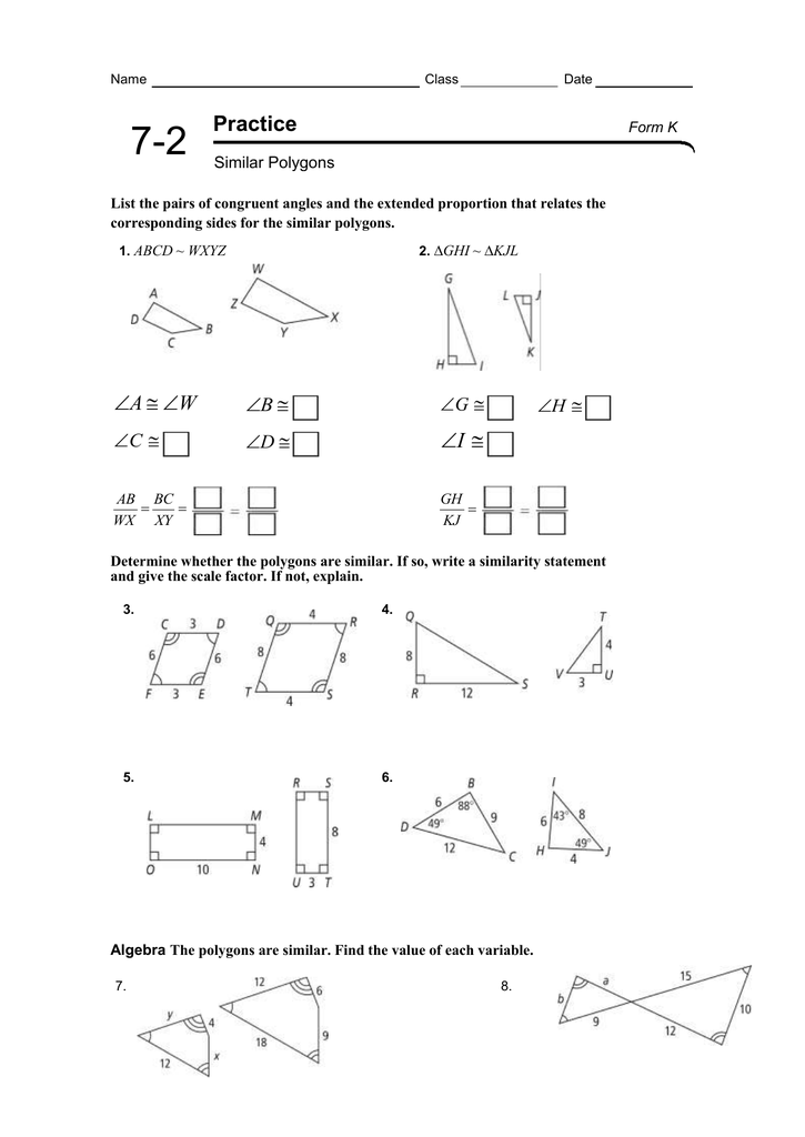 7 2 practice similar polygons