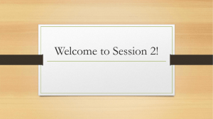 Welcome to Session 2!