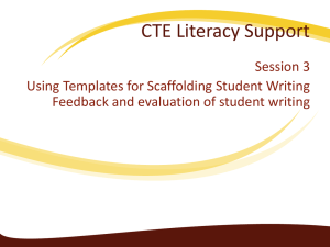 CTE Literacy Support Session 3 Using Templates for Scaffolding Student Writing