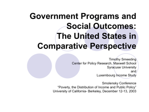 Government Programs and Social Outcomes: The United States in Comparative Perspective