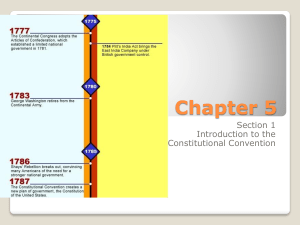 Chapter 5 Section 1 Introduction to the Constitutional Convention