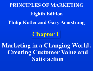 Chapter 1 Marketing in a Changing World: Creating Customer Value and Satisfaction