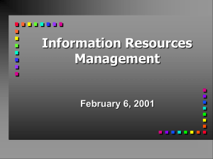 Information Resources Management February 6, 2001