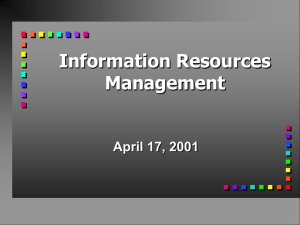Information Resources Management April 17, 2001