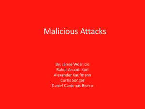 Malicious Attacks By: Jamie Woznicki Rahul-Anaadi Kurl Alexander Kaufmann