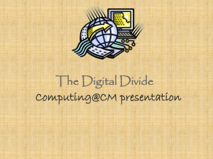 The Digital Divide Computing@CM presentation