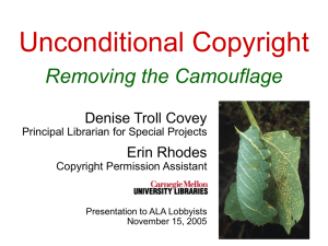 Unconditional Copyright Removing the Camouflage Denise Troll Covey Erin Rhodes