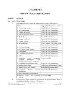 ATTACHMENT B NETWORK UPGRADE REQUIREMENTS PART 1 - GENERAL