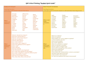 QEP Critical Thinking “Student Quick Guide” Analyze &amp; Interpret Reach Sound Conclusions