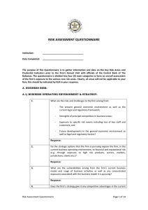 RISK ASSESSMENT QUESTIONNAIRE