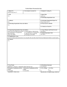 Technical Report Documentation Page 3. Recipient’s Catalog No. 1. Report No.