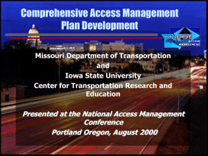 Comprehensive Access Management Plan Development