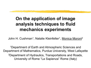 On the application of image analysis techniques to fluid mechanics experiments