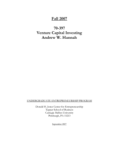 Fall 2007 70-397 Venture Capital Investing