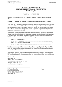 REQUEST FOR PROPOSAL FIXED UNIT PRICE GOODS OR SERVICES RFP NO: 15_022