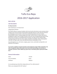 Tufts Eco-Reps 2016-2017 Application DUE: 4/5/16 Job Description