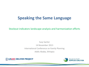 Speaking the Same Language Stockout indicators landscape analysis and harmonization efforts