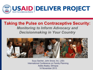 Taking the Pulse on Contraceptive Security: Monitoring to Inform Advocacy and