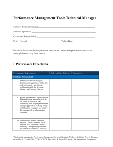 Performance Management Tool: Technical Manager