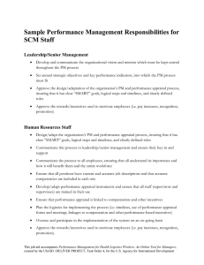 Sample Performance Management Responsibilities for SCM Staff Leadership/Senior Management