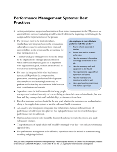 Performance Management Systems: Best Practices