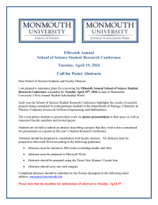 Fifteenth Annual School of Science Student Research Conference Tuesday, April 19, 2016