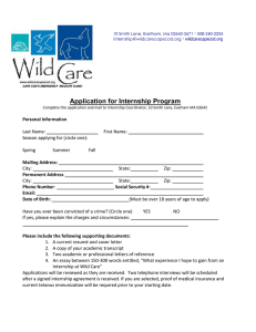 Application for Internship Program