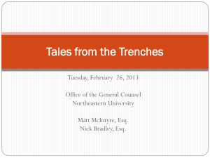 February 26, 2013 Tales from the Trenches
