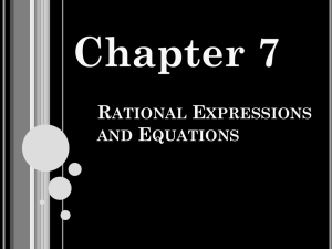 Chapter 7 R E ATIONAL