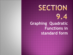Graphing  Quadratic Functions in standard form
