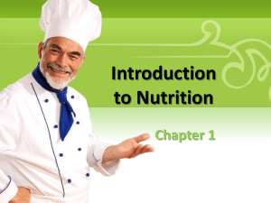 Introduction to Nutrition Chapter 1