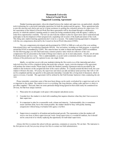 Monmouth University School of Social Work Suggested Learning Agreement